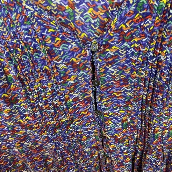 Anthropologie Maeve Lila Pintucked Sleeveless Top Size Small Bohemian Print Boho - Picture 9 of 10